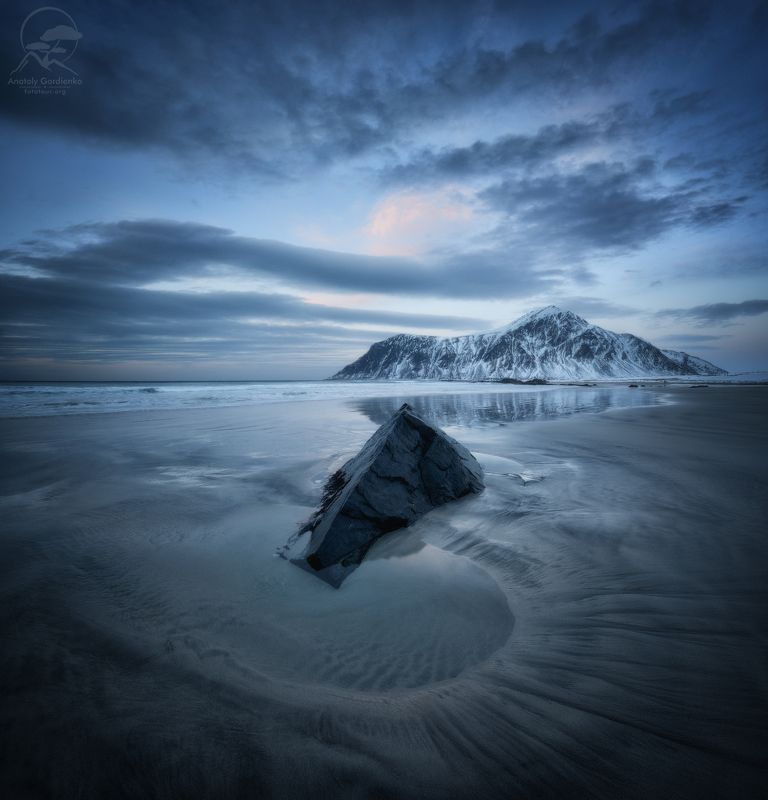 пейзаж, море, пляж, норвегия, skagsanden, лофотены \