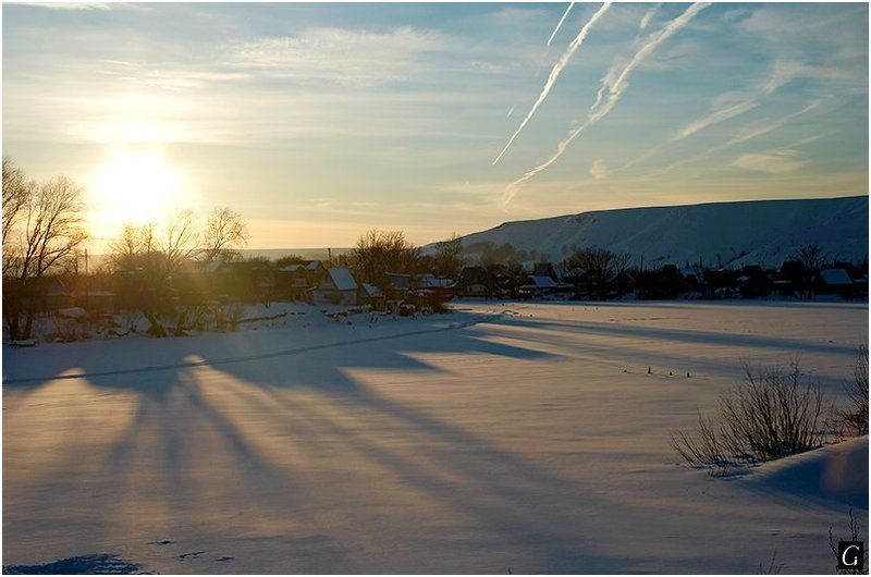 нижняя, кама, закат, март, тени Золото на голубом.photo preview