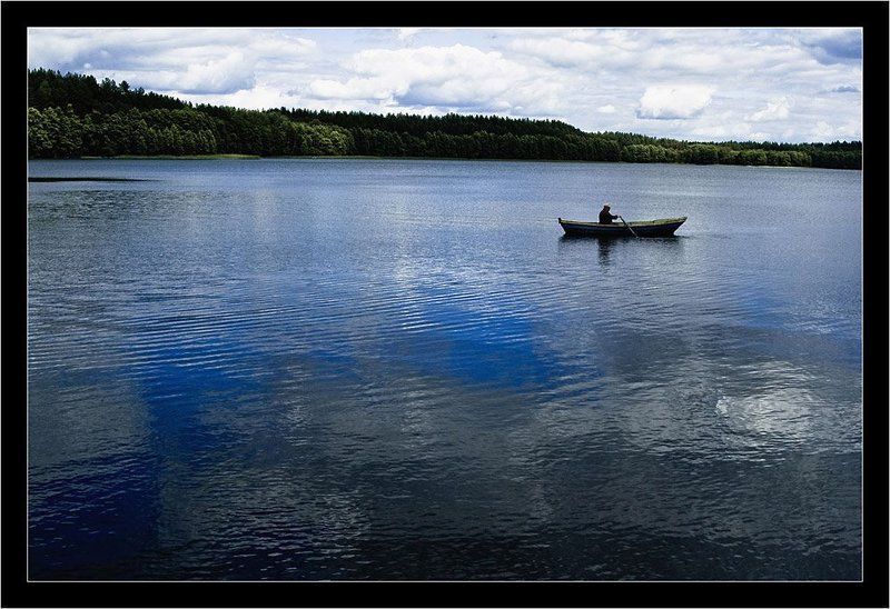 глюк, озеро, лодка, рыбак, лето ***photo preview