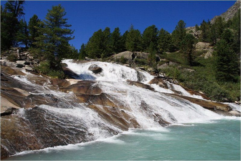 алтай, озеро, дарашколь, водопад Про шум ледниковой водыphoto preview
