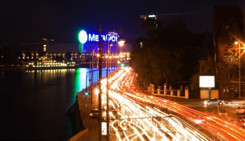 ночь,выдержка,мегафон,москва,огни,машины Москва-Мегафонphoto preview