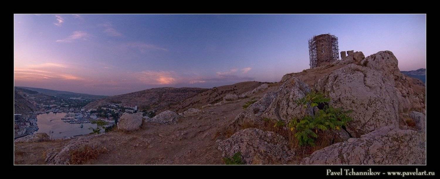 море, бухта, лодки, пейзаж, панорама, балаклава, севастополь, закат, чембало, Павел