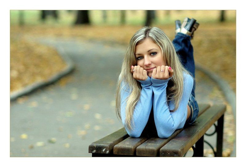 скамейка осеннее настрение фото превью