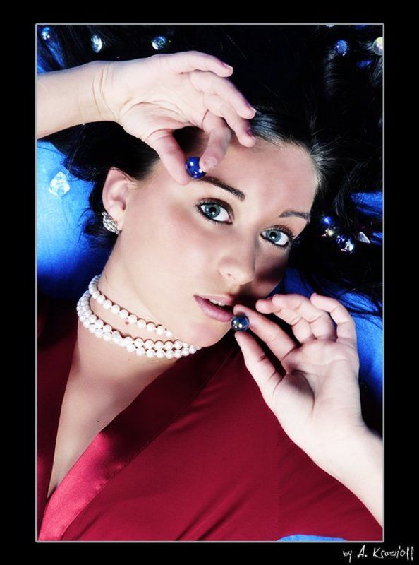 девушка, взгляд, волосы, камни, самоцветы Ice soul...photo preview