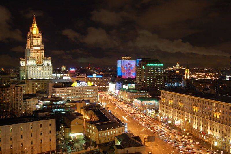 москва, смоленская, площадь, ночь Москва. Смоленская площадьphoto preview