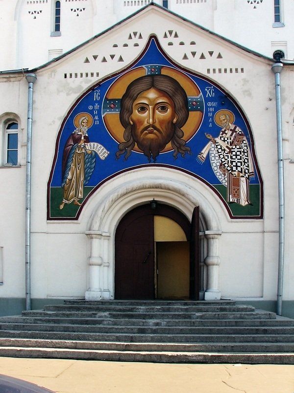 храм, никольский, старообрядческий Портал Никольского старообрядческого храма и Белорусского вокзала. Москва.photo preview