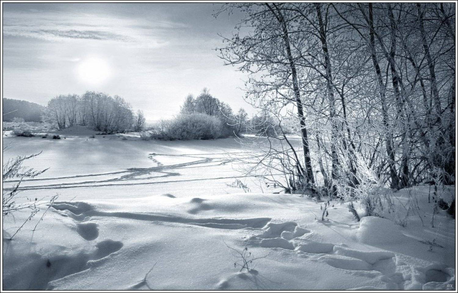 мороз, утро, река, Кирилл Павлов