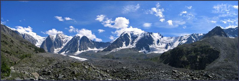 алтай, горы, камни, ледник, облака Вершины, покрытые льдом... №2 фото превью