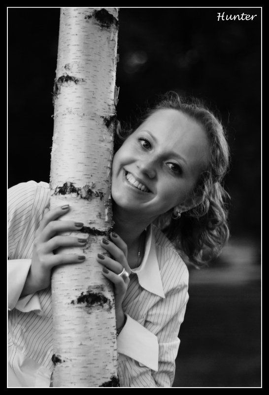 девушка, поррет, ч/б \