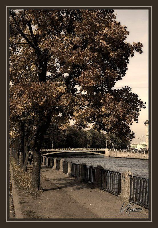 санкт-петербург, набережная фонтанки, летний сад. \