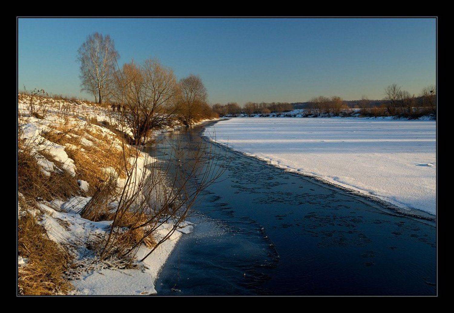 речка, лед, ледостав, мороз, Капустин Николай