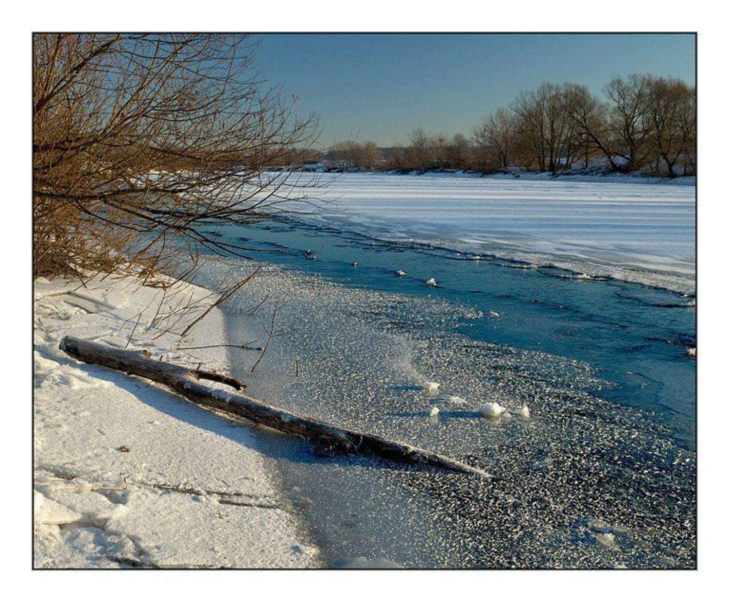 зима, речка, мороз, Капустин Николай