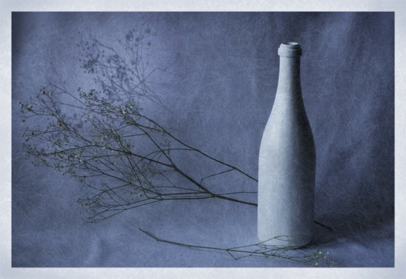 бутылка, сухоцвет, световая кисть О Бутылке, которая мечтала стать Прекрасной Вазойphoto preview
