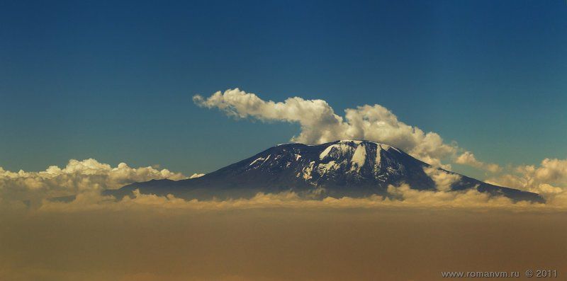 аэрофото, облака, снег, килиманджаро, гора, африка Килиманджаро фото превью