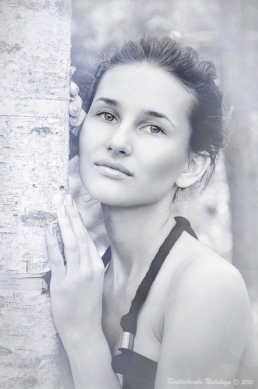 чб, девушка, портрет photo preview