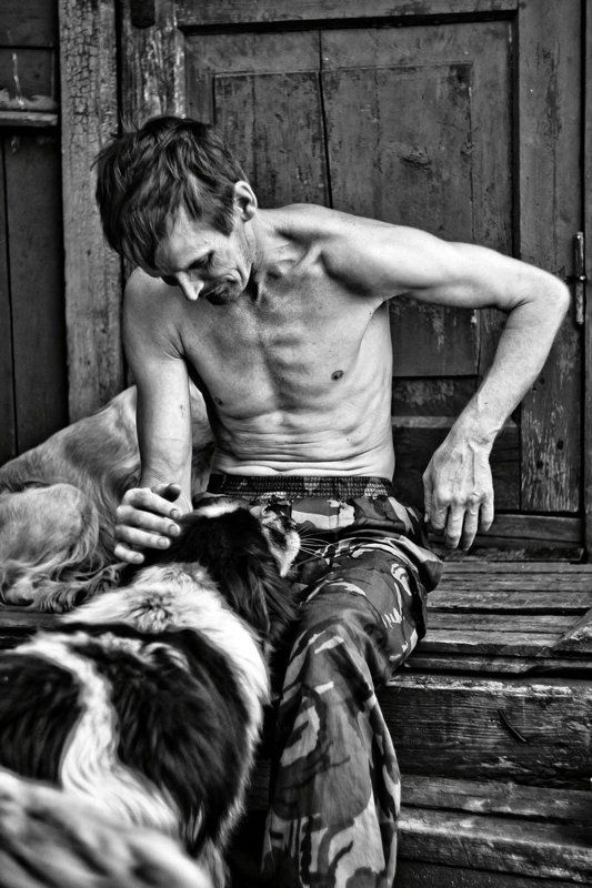 друг, собака, человек photo preview