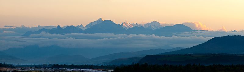 облака, горы, главный кавказский хребет, кбр photo preview