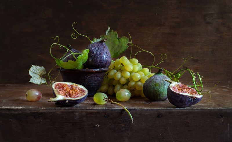 натюрморт, инжир, фрукты, виноград, still life? evgeny kornienko? евгений корниенко Натюрморт с инжиромphoto preview