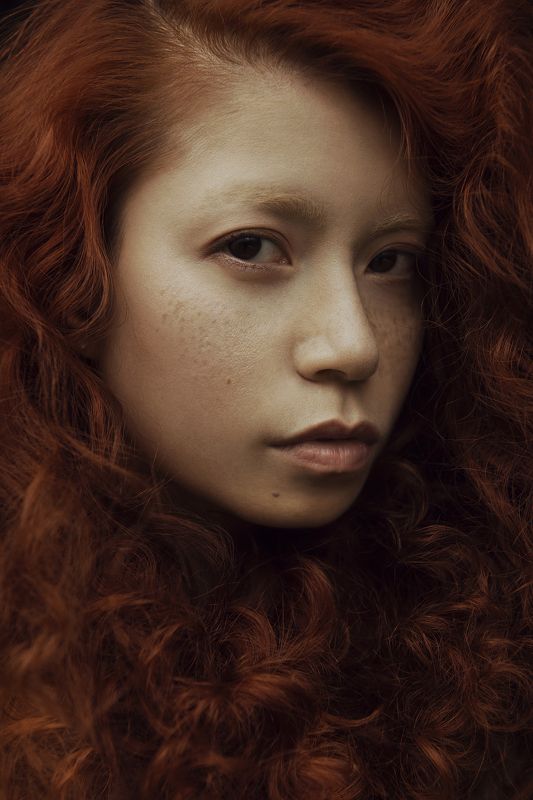carolinemadison, portrait, beauty, redhair, redhead, portraiture, curlyhair,  asian, emotion, longhair, Brickphoto preview