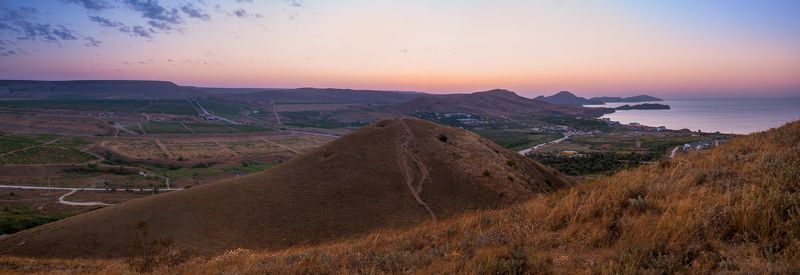 рассвет, сумерки, море, горы, коктебель, узун-сырт, долина, барыкольская г. клементьева Узун-Сыртphoto preview