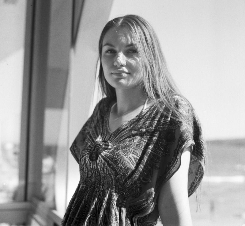 lady, russian, scarf, black, white, film Svetlanaphoto preview