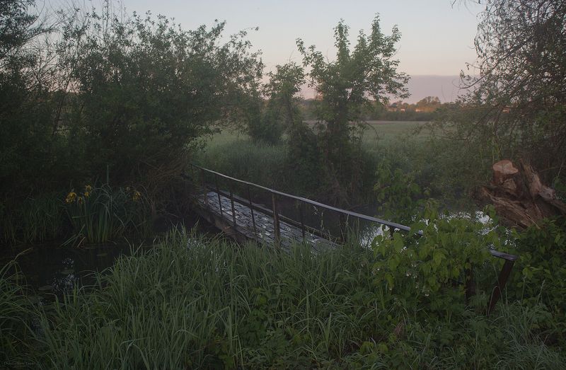 пейзаж,природа,рассвет,утро,весна,мост,река ...photo preview