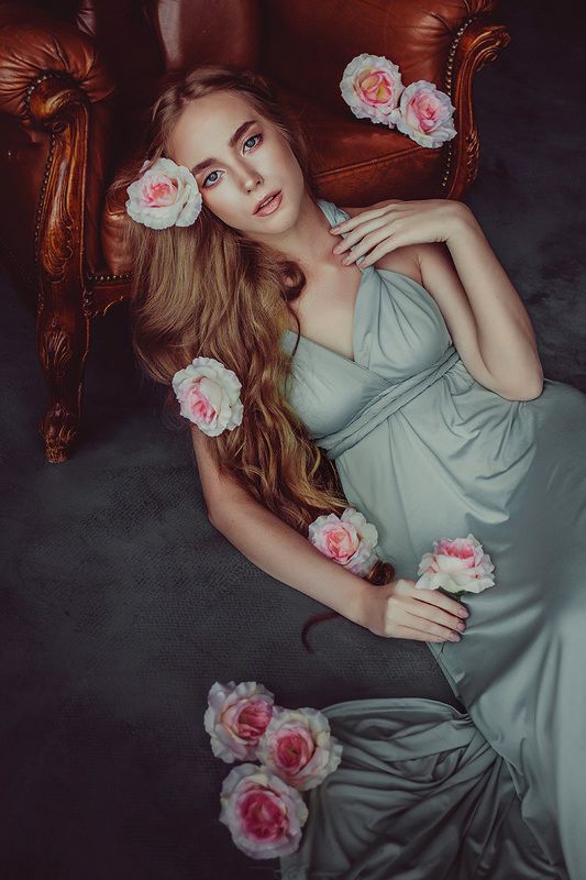 портрет, розы, студия, девушка, people, portrait, Canon Евгенияphoto preview