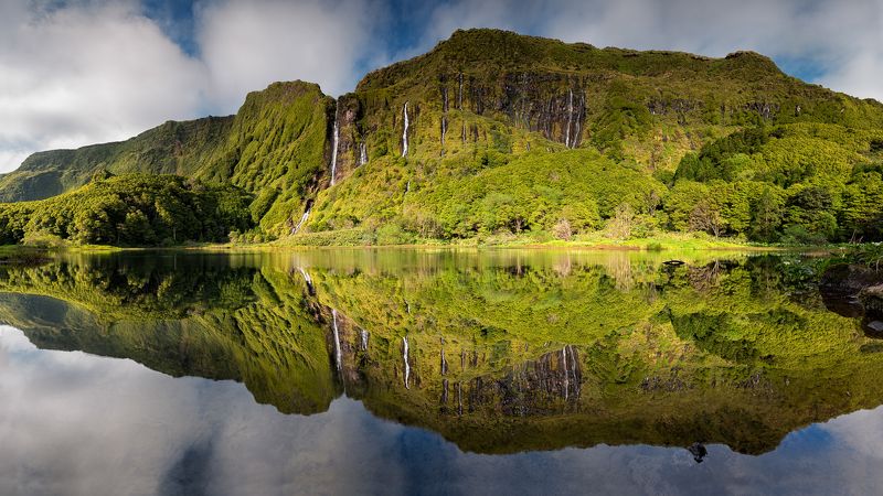 Azores, Island, Portugal, Ocean, Atlantic, Europe, Lagoadaspatas, Alagoinha, Reflexes, Mirror, Panoramic Dream Lagoonphoto preview