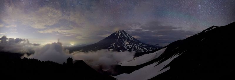 камчатка, корякский вулкан, ночная съемка, звезды Сон великановphoto preview