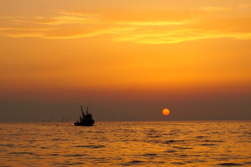 Kuşadası Sunset and fishersphoto preview
