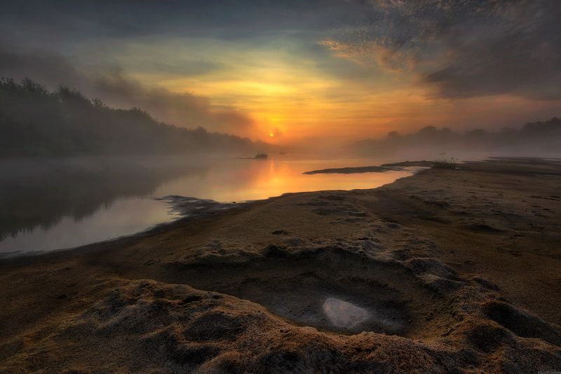 пейзаж утро небо река / Утро на реке /photo preview