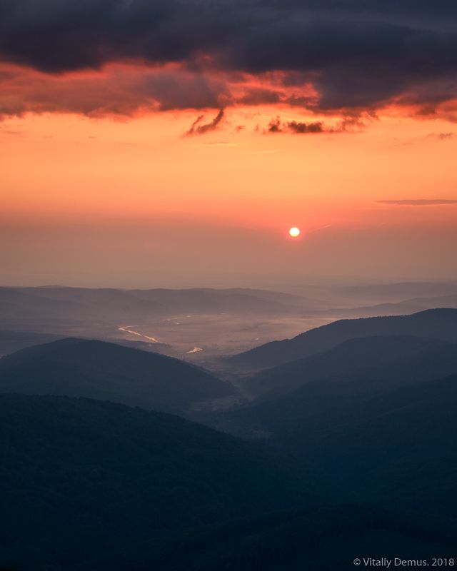 лето, карпаты, горы, рассвет, солнце Пламенный рассвет. Сколевские Бескиды. Карпатыphoto preview