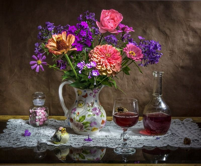 натюрморт,лето.осень.вино,цветы Проводы лета...photo preview