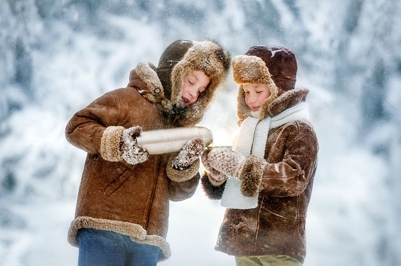 дети, детская фотосессия, зима photo preview