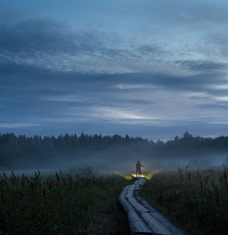 ночь, туман, россия, велосипед Туманphoto preview