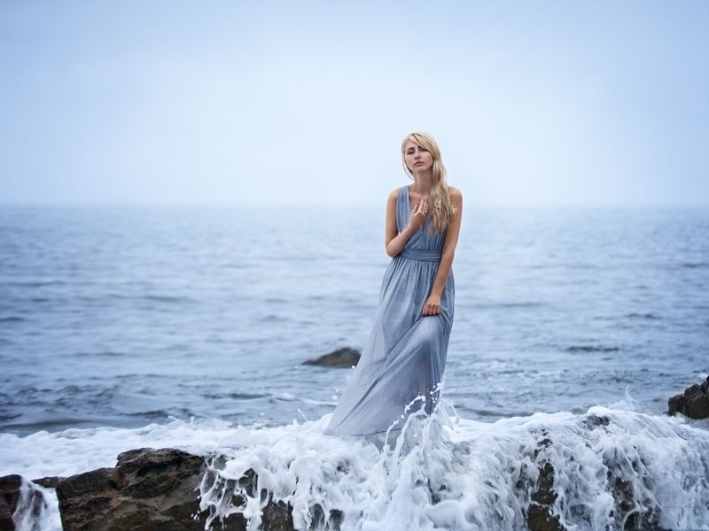 море, волны, девушка, портрет, нимфа Морская нимфаphoto preview