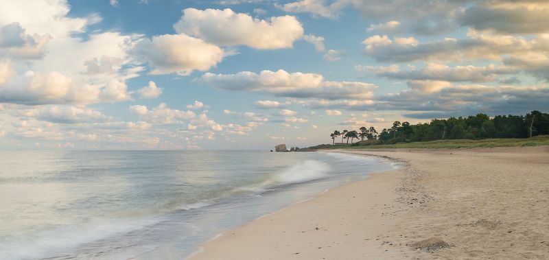 морской пейзаж, море, рассвет, пляж, пальмы Лагуна на рассветеphoto preview