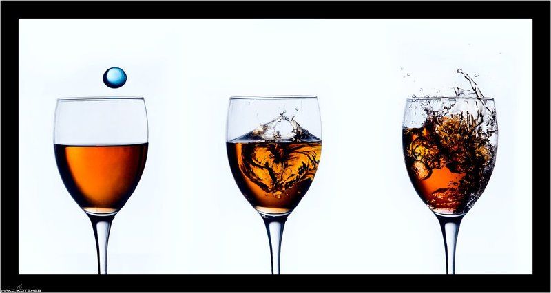 фужер, брызги, коньяк, вода динамика жидкостиphoto preview