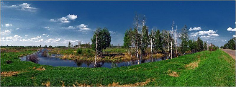 весна, природа, пейзаж, панорама По дороге с облаками... фото превью