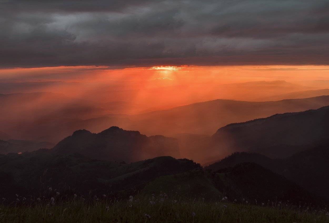 горы, кавказ, рассвет, асбестная, ФЁДОР
