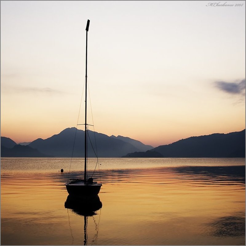 яхта, море, утро ***photo preview