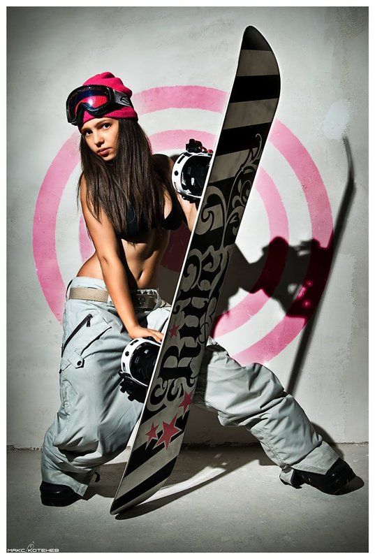 девушка, сноуборд photo preview