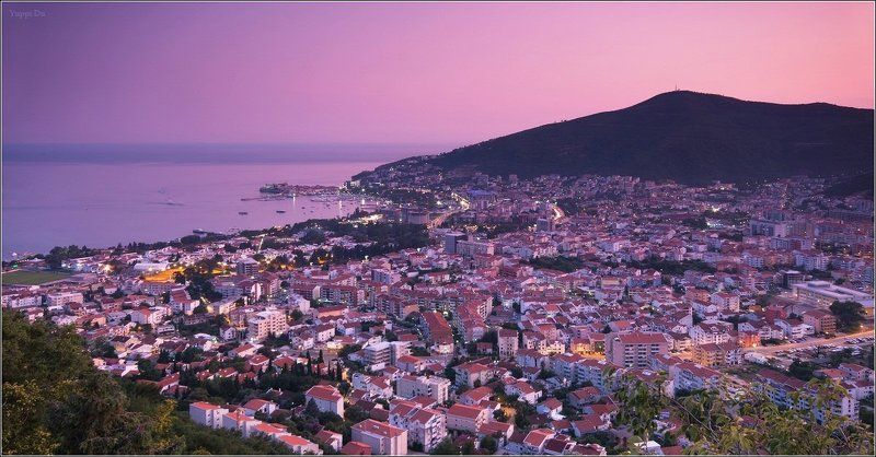 черногория Вид на вечернюю Будву.photo preview