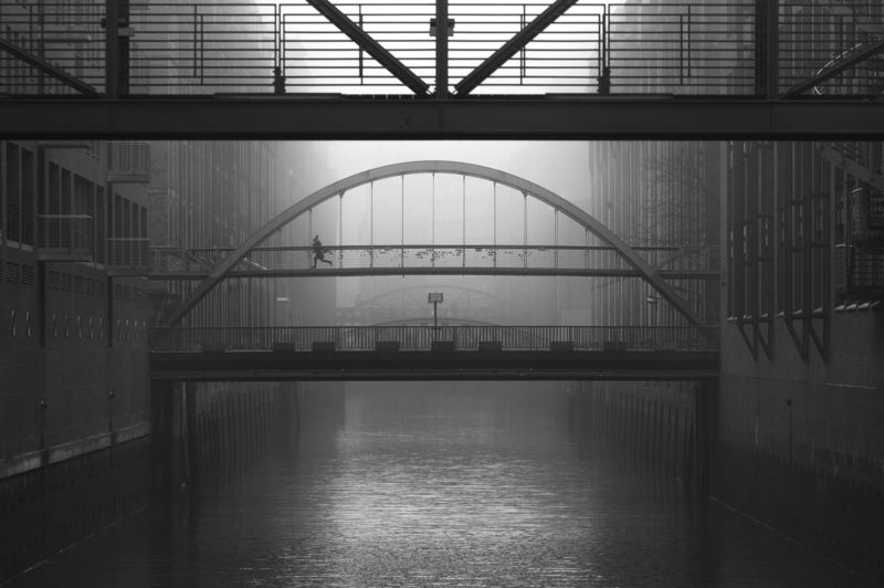 running street urban city mood fog mist child urban melancholy 3photo preview