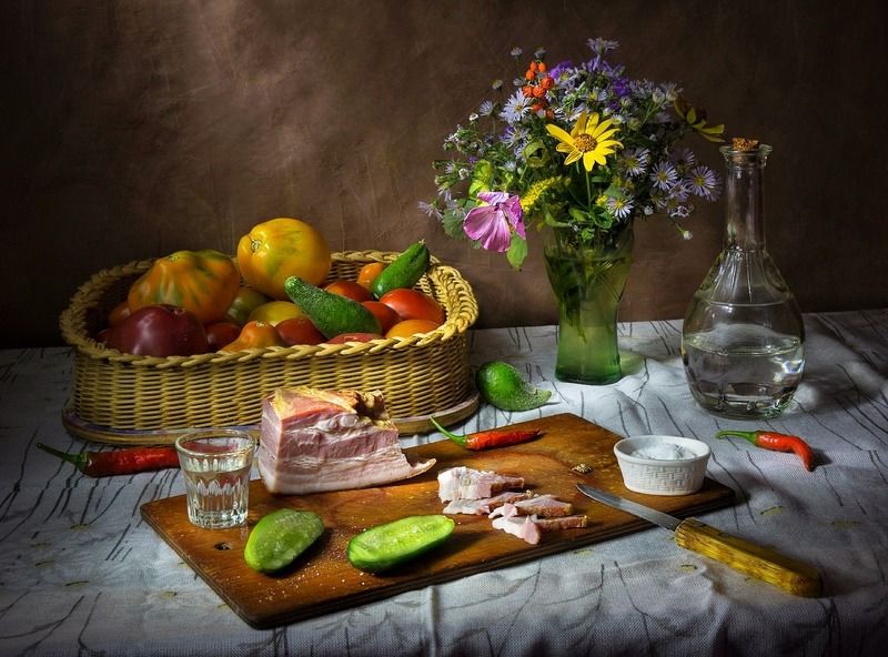 натюрморт,дача,цветы,урожай,перчик, Дачная пятница.photo preview