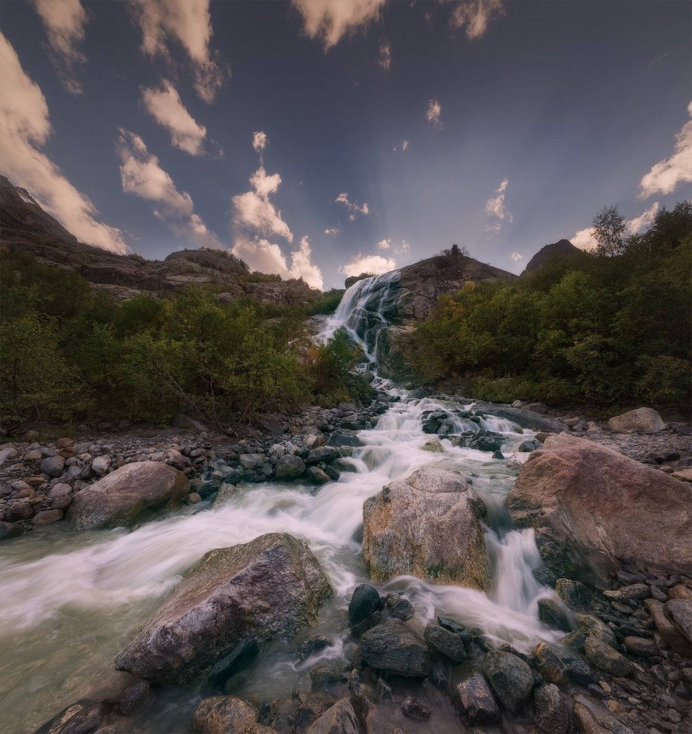 Алибекский водопад. Автор: Дмитрий Воронцов домбай, кчр, алибек, Дмитрий Воронцов