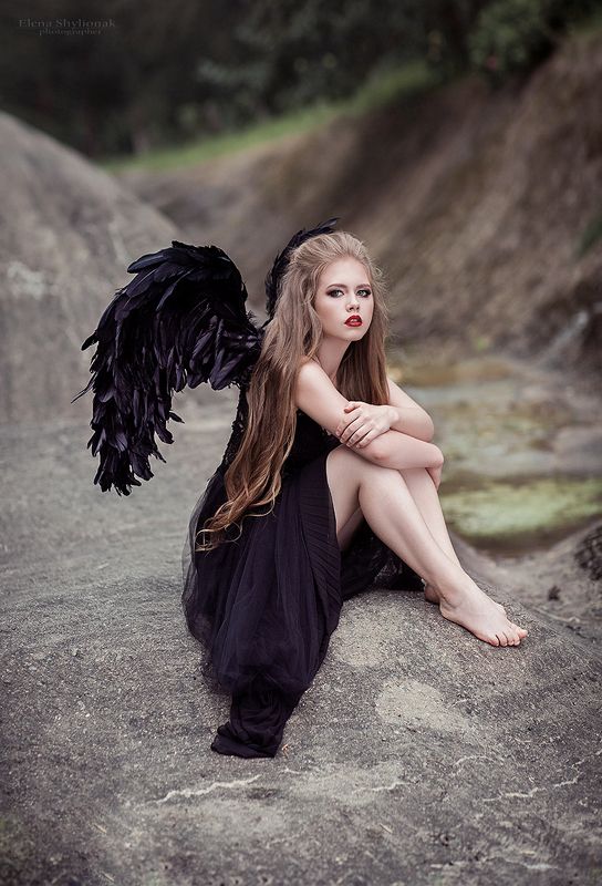 dark angel, ангел, крылья, черное, девушка, модель dark angelphoto preview