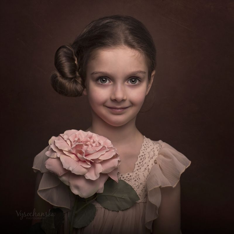 girl, portrait, friends, pet, animal, flower Girl\'s portraitphoto preview