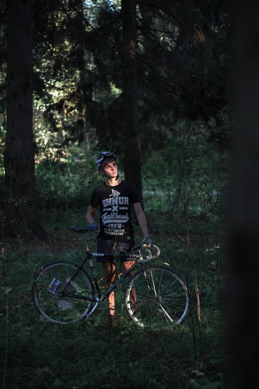 велосипед, лес, солнце, закат, лето Прощальный луч летаphoto preview