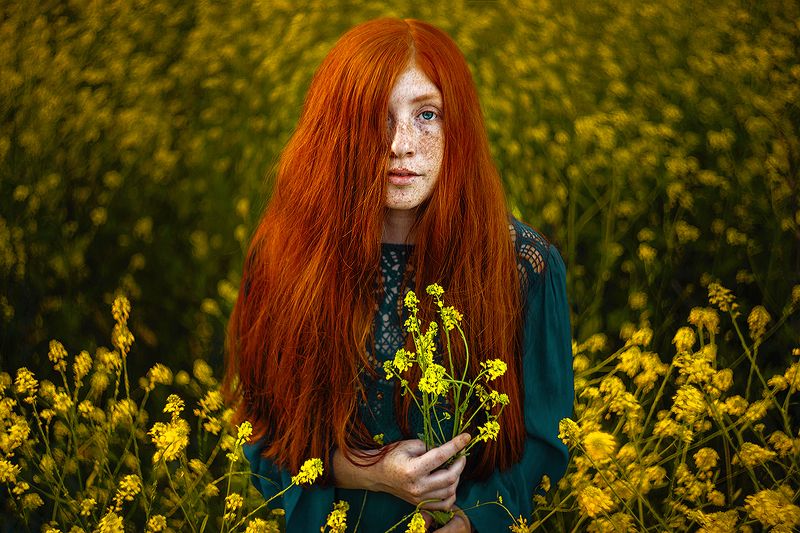 портрет, portrait, red hair, dress, платье, рыжие волосы, freckles, веснушки Алисонphoto preview